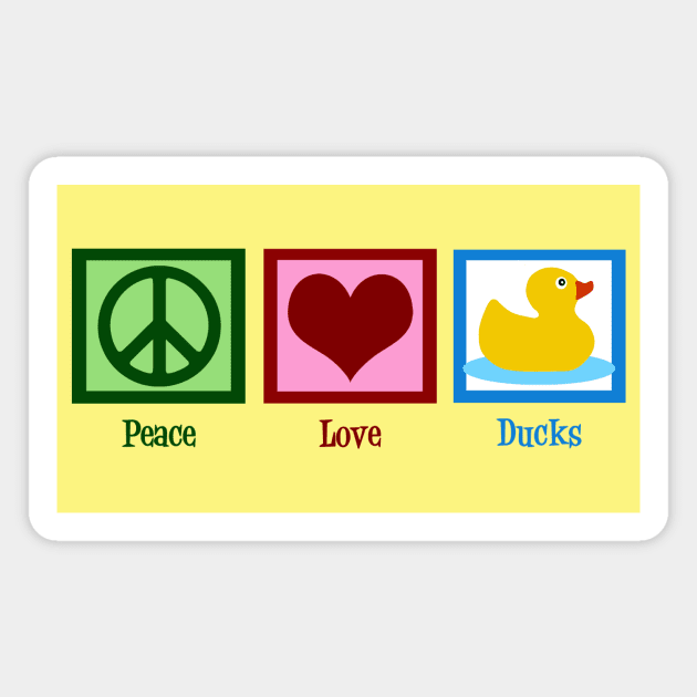 Peace Love Ducks Magnet by epiclovedesigns